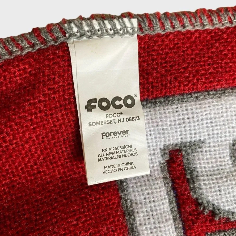 Foco New York Giants Football NFL Scarf Grey Red Blue Fringed Unisex Cozy Preppy
